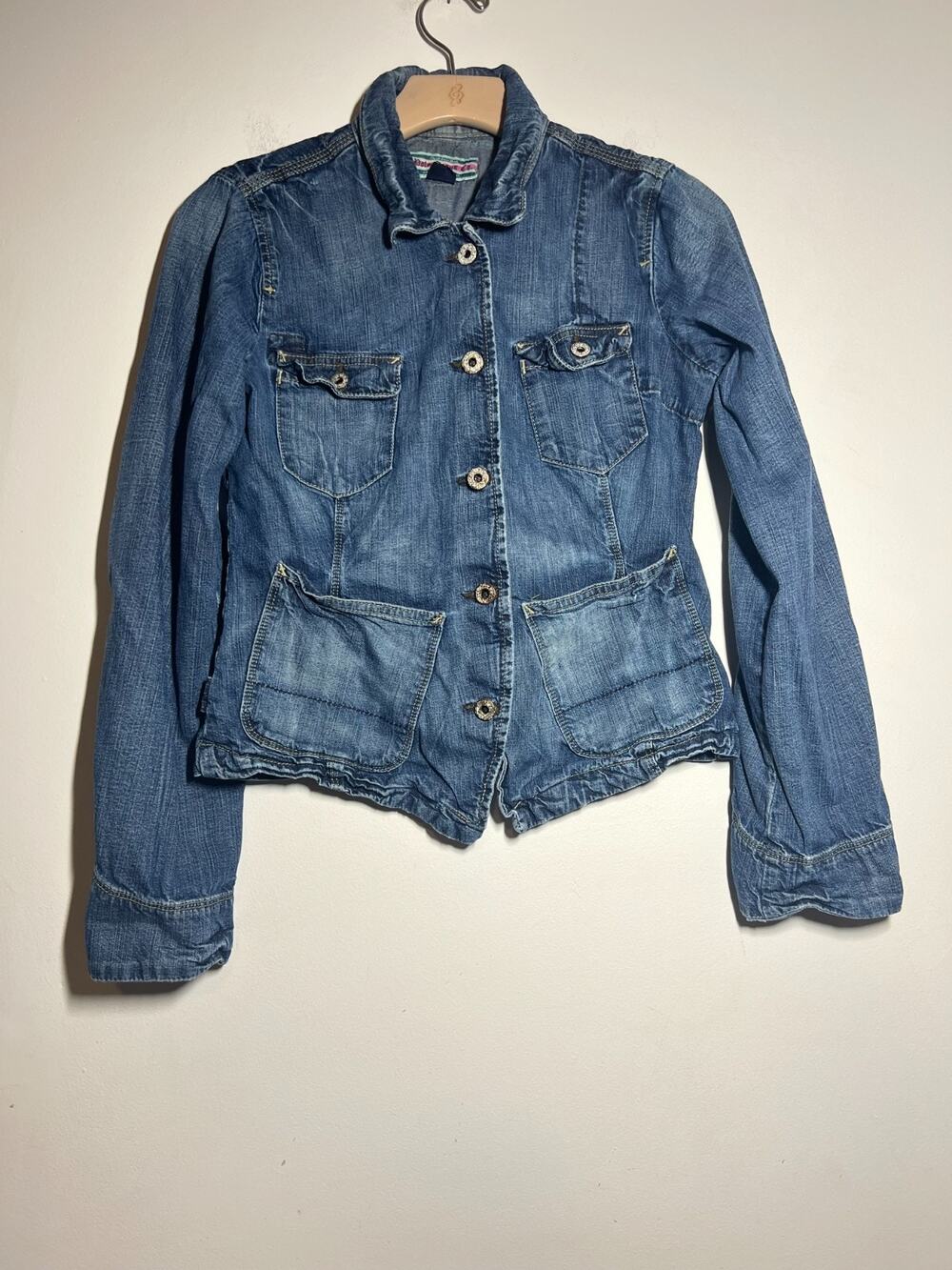 Ralph Lauren POLO JEANS Women EUC Blue Denim 100% Cotton Western Jacket S